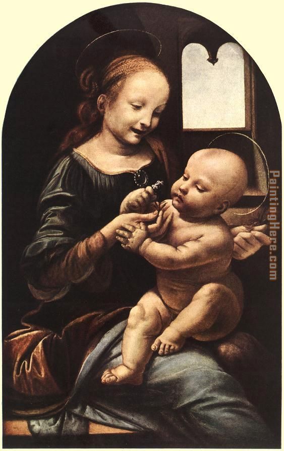 Madonna with Flower painting - Leonardo da Vinci Madonna with Flower art painting